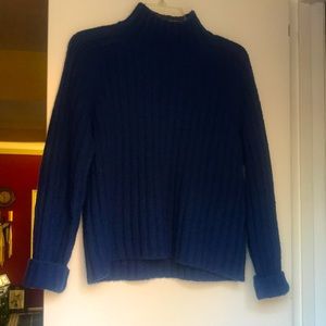 Cobalt Blue Boxy Mock neck sweater Sz S
